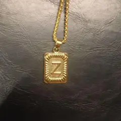 【Z】イニシャル ネックレス 刻印 ゴールド プレゼント ステンレス ペア