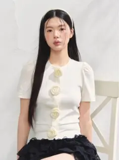treat ürself rose flower motif cardigan