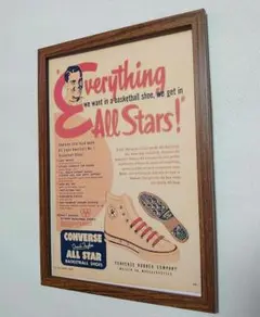 コンバースCONVERSEポスターフレーム付き壁掛けスニーカー広告ポスターC