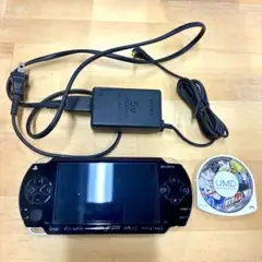 PSP 1000 本体 ブラック ACアダプター、頭文字Dソフト付き
