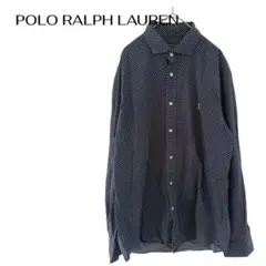 POLOラルフローレン　メンズ長袖シャツ　総柄　極美品　大きめL