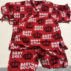 BABY DOLL 赤 ロゴプリント セットアップ