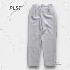 Y4181＊PLSTストレッチテーパードパンツ 美シルエット ライトグレー S