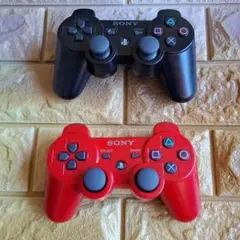 【送料無料動作品】PS3 DUALSHOCK3 コントローラー 赤 黒