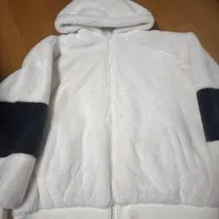 Cleorganic フリースジャケット XL ホワイト・ネイビー