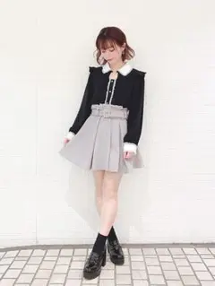 ROJITA ビジュバックルタックフレアスカート