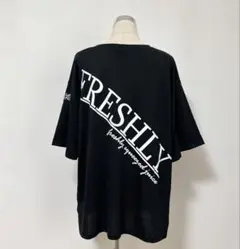 223ナナメロゴ ドロップショルダー 5分袖Tシャツ 大きいサイズ3L～4L