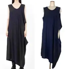 Y's CELLULOSE ROLLER DYE LEFT HOLE DRESS