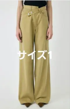 moussy CROSS CHINO WIDE STRAIGHT ベージュ 1