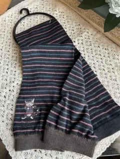 Wachified ダヤン 刺繍入UVロングアームカバー・おぞろいボーダー