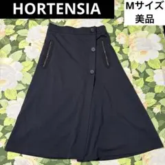 美品【値下げOK】HORTENSIA Aラインキュロット M 黒、ブラック