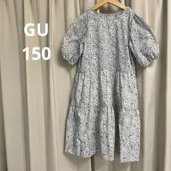 GU 150 ワンピース 半袖　花柄　ジーユー