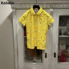 Kolwin コルウィン 半袖ポロシャツ L イエロー チェリー ゴルフウェア