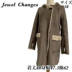 難あり ☆ ジュエルチェンジズ ☆ フェイクムートン フード ハーフコート 38