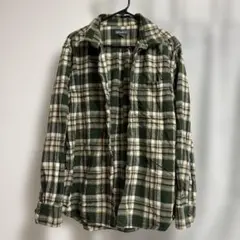 フランネルチェックシャツ 長袖 グリーン系