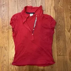 tommy jeans レッド 半袖ポロシャツ