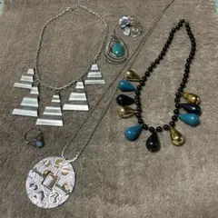 シルバー系ヴィンテージアクセサリーセット/レディース