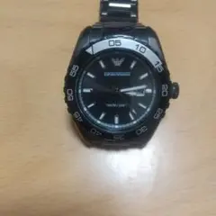 EMPORIO ARMANI ブラック腕時計 10ATM