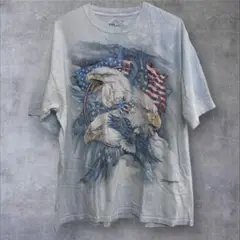 THE MOUNTAIN 半袖Tシャツ ブルー イーグル　XL