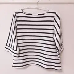 E hyphen world gallery ストライプ五分袖トップス