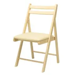 新品 便利な背もたれ付木製折り畳み椅子◆カイタシチェア(もく) ナチュラル