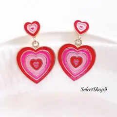 新品未使用品♡ダブルハート美品ピンクゴールドヴィンテージ海外インポート韓国ピアス