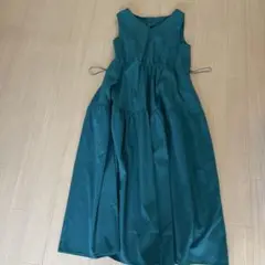 ティール ノースリーブ ロングワンピース M