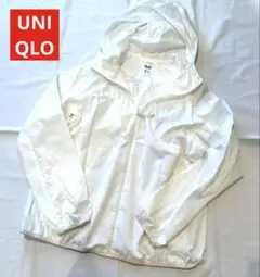 UNIQLO ユニクロ　UVカットパーカー　白　Lサイズ【美品】