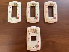 花柄陶器製スイッチカバー 4個セット