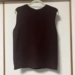 Noble ノーブル ブラウン ノースリーブニット
