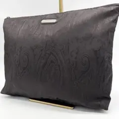 【美品】【A4収納可】ETRO クラッチバッグ ポーチ ペイズリー柄 ジャガード