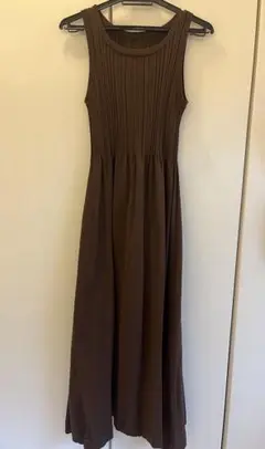 新品　ROPE ロペ ノースリーブリブニットロングワンピース