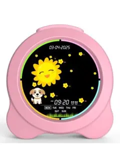 子供のアラームクロック 日＆日付付付きの太陽＆月 LEDディスプレイ