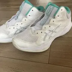 ASICS バッシュ　ホワイト、ミント　NOVA FLOW 23.5cm