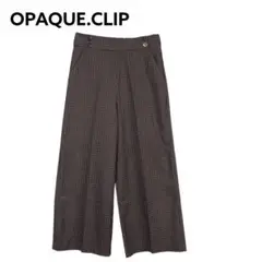 OPAQUE.CLIP チェック柄ワイドパンツ【36】ウエストゴム ポケット付き