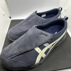美品　アシックス シニア　ライフウォーカーシューズ　25.5EEE相当　ネイビー