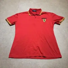 Ferrari ポロシャツ　半袖　赤　レッド　車　刺繍　XL