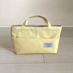 バッグインバッグ　帆布レモンイエロー