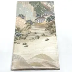 A9679 ●高級 正絹 名勝百景 洛北北山杉 六通 袋帯