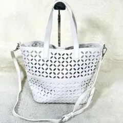 【Leilian】カットアウトデザイン ハンドバッグ ショルダーバッグ 2way