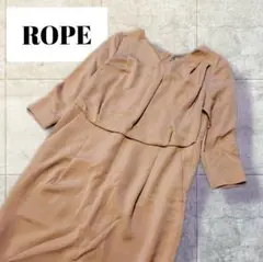 ROPE【36】ひざ丈ワンピース 長袖 ベージュ