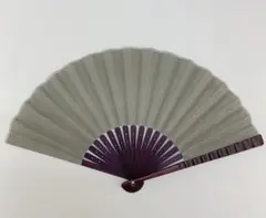 扇子 竹扇子 布扇子 本麻【グレー】夏アイテム 重厚感だけど軽い 涼しげ 新品
