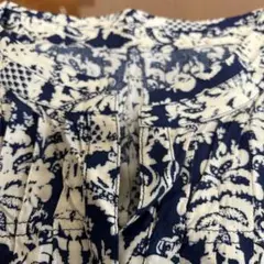 【美品】ノンブールアンペール　ノースリーブ ネイビー柄ワンピース