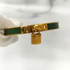 最終値下 HERMES(エルメス) ケリーバングル ゴールド×グリーンKK107