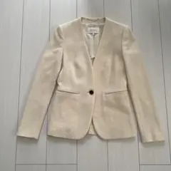 Beige ノーカラージャケット アイボリー ウール サイズ0