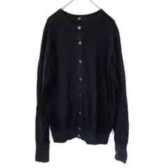 UNIQLO スーピマコットン クルーネックカーディガン 長袖 L ブラック