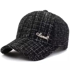 レディース CHANEL シャネル キャップ ツイード 帽子 ロゴ