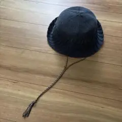 ダークグレー 編み物 バケットハット