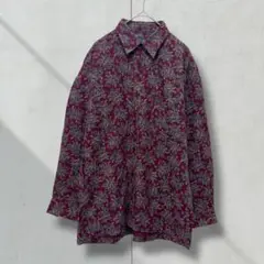 2977【ギーブスアンドホークス】シャツ　長袖　総柄　ペイズリー　古着　日本製