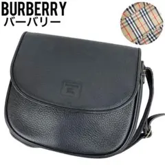 ✨美品✨ バーバリー ショルダーバッグ ノバチェック ホースロゴ ブラック 黒